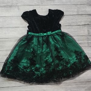 Jona Michelle Elegant Black and Green Dress